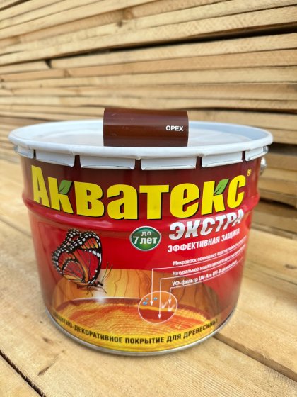 АКВАТЕКС ЭКСТРА Орех 9 л, Восковое защитно-декоративное покрытие для древесины