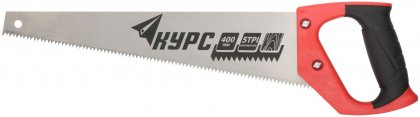 Ножовка по дереву универсальная, шаг 4,5 мм, пластиковая прорезиненная ручка 400 мм КУРС