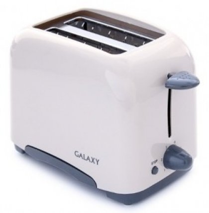Тостер Galaxy GL-2901, 800Вт, автомат. центрирование прожарки, поддон д/крошек, пластик
