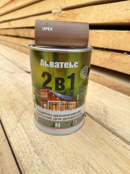 АКВАТЕКС 2в1 Орех 0,8 л, Защитно-декоративное покрытие для древесины