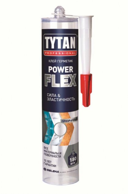 Tytan Professional клей-герметик монтажный Power flex прозрачный 290 мл