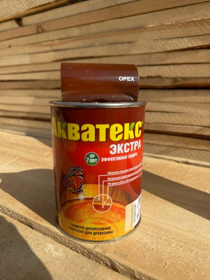 АКВАТЕКС ЭКСТРА Орех 0,8 л, Восковое защитно-декоративное покрытие для древесины