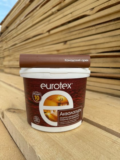 Eurotex ЕВРОТЕКС АКВАЛАЗУРЬ Канадский орех, 2,5 кг, защитное текстурное покрытие древесины