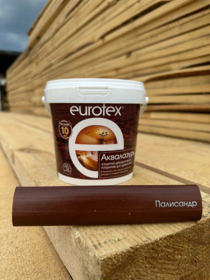 Eurotex ЕВРОТЕКС АКВАЛАЗУРЬ Палисандр, 0,9 кг, защитное текстурное покрытие древесины
