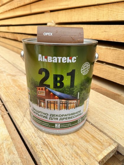 АКВАТЕКС 2в1 Орех 2,7 л, Защитно-декоративное покрытие для древесины