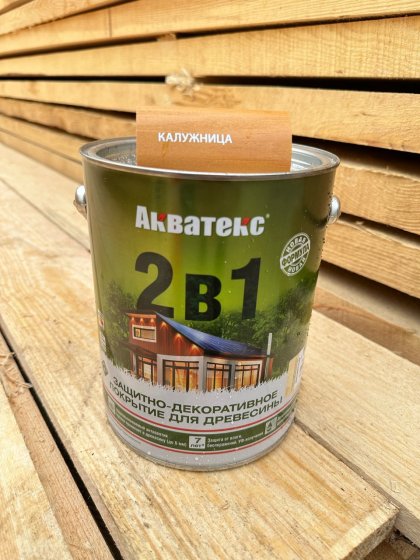 АКВАТЕКС 2в1 Калужница 2,7 л, Защитно-декоративное покрытие для древесины