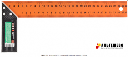 Угольник DEXX столярный, стальное полотно, 300мм*