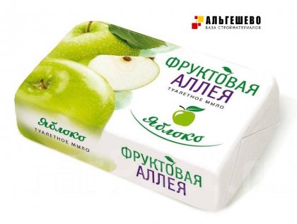 Туалетное мыло Фруктовая Яблоко, 90 гр, упак. 104 шт.