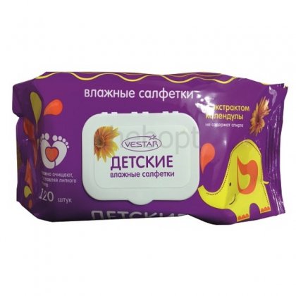 Салфетки влажные ДЕТСКИЕ 200 шт.AURA ULTRA Comfort