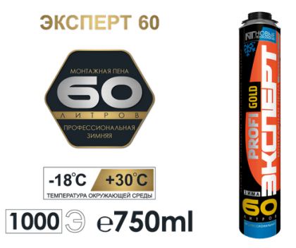 Пена монтажная профессиональная Эксперт 60, зимняя, 750 мл