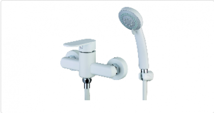 Смеситель для душа (белый) с лейкой серии DESIGN (РМС) NOB5-A128YW
