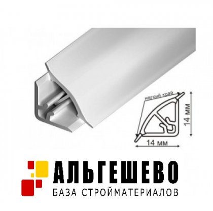 Галтель наружная ПВХ Рико Молдинг 14*14 2,7м 28шт/уп Белый, Бордюр для ванны