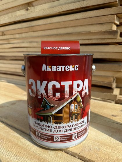 АКВАТЕКС ЭКСТРА Красное дерево 2,7 л, Восковое защитно-декоративное покрытие для древесины