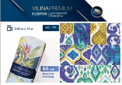 Коврик для ванной ПВХ ВИЛИНА 0,65*15м Узоры фотопечать 002-PR