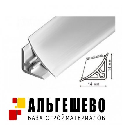 Галтель внутренняя ПВХ Рико Молдинг 14*14 2,7м 28шт/уп Белый, Бордюр для ванны