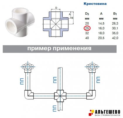 Крестовина ПП d 25
