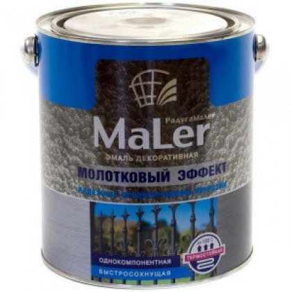 Эмаль с молотковым эффектом РАДУГА-Maler  темно-зеленая (0,8кг) (14)