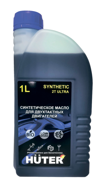 Масло 2Т ULTRA синтетическое для двухтактных двигателей, для техники Huter, 1л.