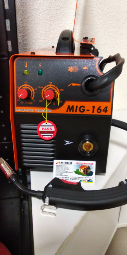 Инвертор сварочный EDON MIG 164 полуавтомат, макс. сварочный ток: 160 А (MMA), 3 кВт