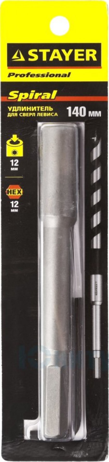 Удлинитель для сверла Левиса с хвостовиком 12мм, STAYER Professional 2952-12-140, HEX 12,5, L=140мм