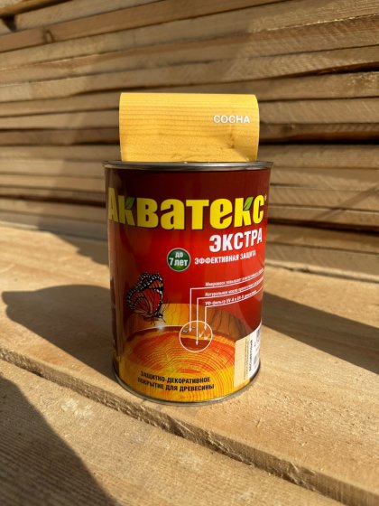 АКВАТЕКС ЭКСТРА Сосна 0,8 л, Восковое защитно-декоративное покрытие для древесины