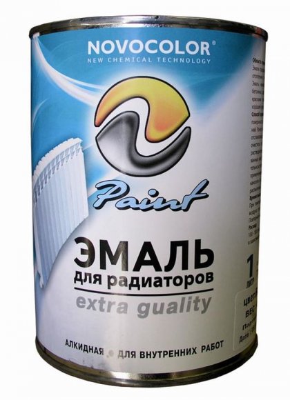 Эмаль белая для радиаторов Новоколор (0,9 кг)