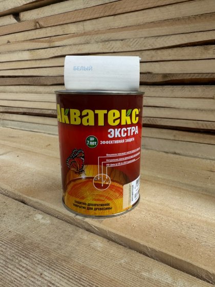 АКВАТЕКС ЭКСТРА Белый 0,8 л, Восковое защитно-декоративное покрытие для древесины