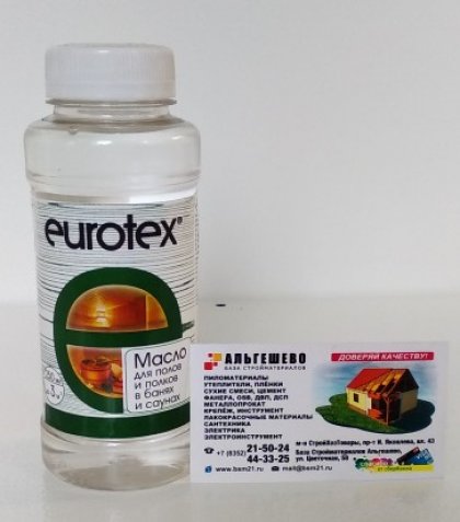 Eurotex -Сауна масло для защиты полка, флакон 250 мл (12)