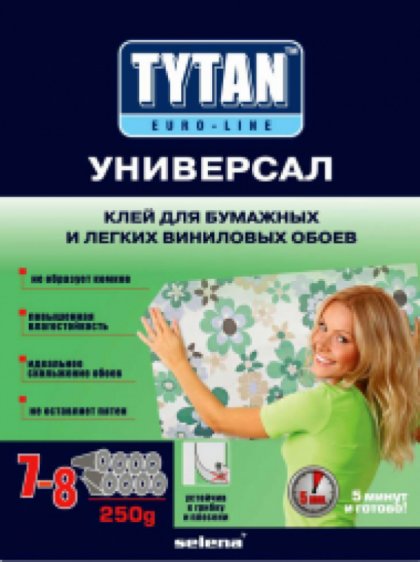 Tytan Euro-line Универсал клей для бумажных и легких виниловых обоев 250 гр