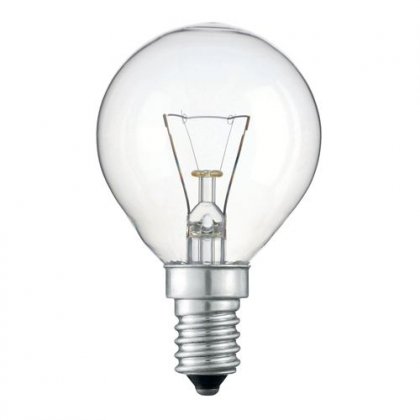 Лампа ДШ 40W E14 (уп.100шт.) шар прозрачный, цветная гофра Калашниково