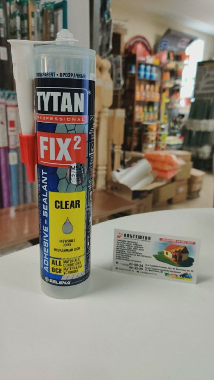 Tytan Professional клей монтажный Fix² Clear, прозрачный 290 мл, 240 кг/м2
