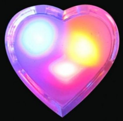 Светильник Космос KOCNL_LP1009 ночник 1W 3LED сердце, 220V, пластик, без выкл, 3 цвета